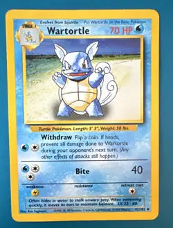 Wartortle 42/102 – Base Set – 1999 Pokemon Card – Uncommon – WOTC - Image 1