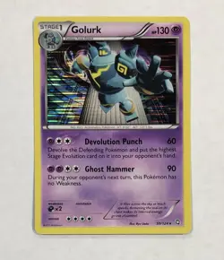 Pokemon Golurk Card 59/124 Rare Holo LP Dragons Exalted Light Play TCG - Image 1