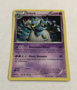 Pokemon Golurk Card 59/124 Rare Holo LP Dragons Exalted Light Play TCG - Image 2