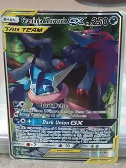 Pokemon TCG | Greninja & Zoroark GX 201/214 | TAG TEAM Full Art Ultra Rare LP - Image 3