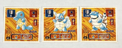 1996 Amada Pokemon Sticker Set No.007 008 & 009 (MM03) - Image 1