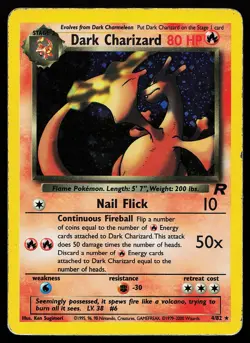 Dark Charizard 4/82 Holo Rare Team Rocket Pokemon Card - Image 1