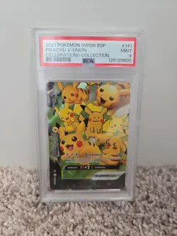 PSA 9 Pikachu V-Union SWSH BSP #141 Celebrations Collection Promo Cards Holo - Image 1