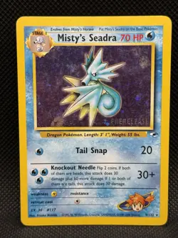 Misty's Seadra PRERELEASE Gym Heroes Holo 9/132 Pokemon LP - Image 1