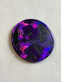 Pokemon Promo Mewtwo Purple Cracked Ice Foil Coin Collectible - Image 1
