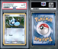 2004 Pokemon EX Team Rocket Returns Dratini Reverse Holo #52 PSA 8 - Image 3
