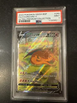 2022 CHARIZARD V FULL ART ULTRA PREMIUM UPC SWSH PROMO POKEMON PSA 9 MINT #260 - Image 1