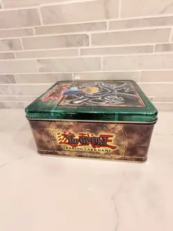 Konami Yu-Gi-Oh! Blue-Eyes White Dragon Collectible Metal Tin Green Brown Gold - Image 4