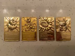 Set Of 4 23K Gold Plated Pokemon Cards Vintage 1999 Nintendo Burger King - Image 2