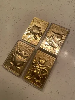 Set Of 4 23K Gold Plated Pokemon Cards Vintage 1999 Nintendo Burger King - Image 3