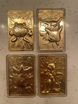 Set Of 4 23K Gold Plated Pokemon Cards Vintage 1999 Nintendo Burger King - Image 4
