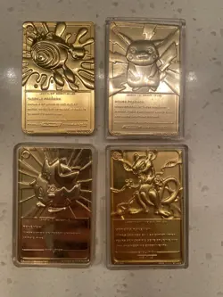 Set Of 4 23K Gold Plated Pokemon Cards Vintage 1999 Nintendo Burger King - Image 5