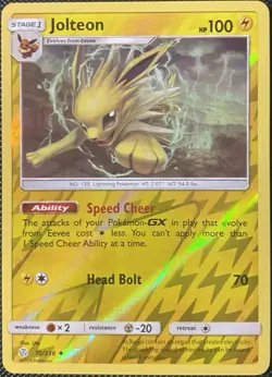 Jolteon 70/236 Sm-Cosmic Eclipse Reverse Holo - Pokemon Card - Image 1