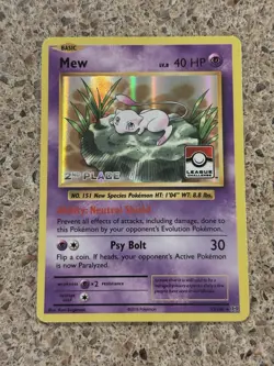 Pokemon Mew 53/108 Evolutions 2nd Place League Challenge NM Trophy Card - Image 1