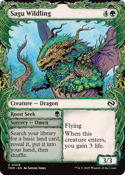 Sagu Wildling Showcase - Near Mint FOIL - Tarkir: Dragonstorm - Magic MTG - Image 1