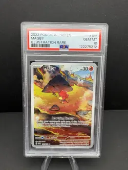 2023 Pokemon SV Paradox Rift PAR EN Magby #186/182 PSA 10 - Image 1