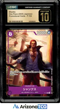 One Piece 2025 Shanks P-104 One Piece Promo Japanese BLACK LABEL CGC 10 - Image 1