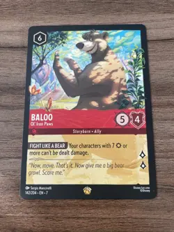 Disney Lorcana Archazia's Island 142/204 - Baloo Ol' Iron Paws Non-Foil NM - Image 1