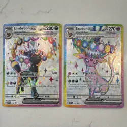 Pokemon Umbreon EX SVP 176 & Espeon EX SVP 175 Holo Tera Card Lot - Image 1