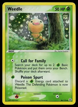 Pokemon Card - Weedle FireRed & LeafGreen 86/112 Common Reverse Holo - Image 1