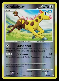 Pokemon Card - Girafarig Mysterious Treasures 49/123 Uncommon Reverse Holo - Image 1