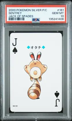 Sentret 2000 Pokemon Japanese Silver Playing Card Jack of Spades #161 PSA 10 GEM - Image 1