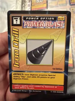 Digimon Iron Drill 1st Edition Power Blast Power Option BO-47 1999 Bandai Card - Image 1