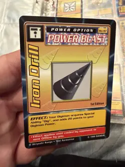 Digimon Iron Drill 1st Edition Power Blast Power Option BO-47 1999 Bandai Card - Image 2