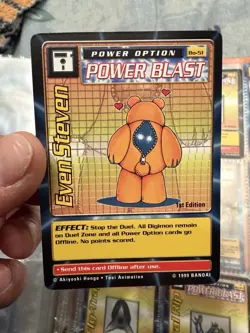 VTG Digimon Even Steven Bo-51 Power Blast Option Trading Card Game 1st Edition - Image 2