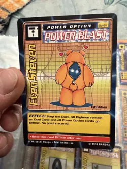 VTG Digimon Even Steven Bo-51 Power Blast Option Trading Card Game 1st Edition - Image 3