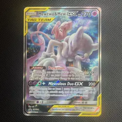 Pokemon Mewtwo and Mew GX TCG Sun & Moon Holo Promo Card #SM191 MINT - Image 1