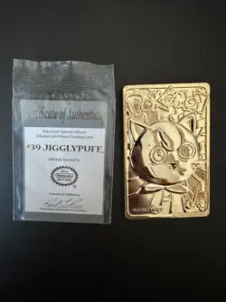 Pokemon Jigglypuff #39 Card 23K Gold Plated 1999 Burger King w/ COA & Poke Ball - Image 5