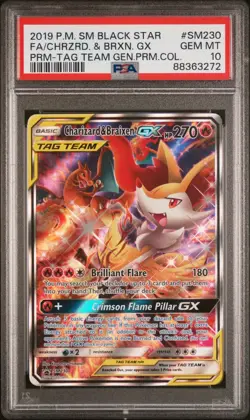 Pokemon TCG Charizard and Braixen Tag Team GX Promo Card SM230 - Image 1