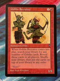 MTG Magic The Gathering Goblin Recruiter From Visions, NM - Image 1