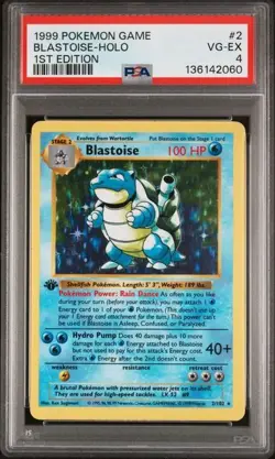 1999 Pokemon Base Set Blastoise Holo 1st Edition #2 PSA 4 VG-EX - Image 5