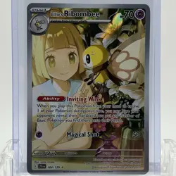 Pokemon TCG Journey Together Lillie’s Ribombee #164/159 Illustration Rare LP - Image 1