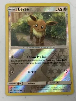 Eevee Reverse Holo SM -Cosmic Eclipse 167/236 Pokemon NM - Image 1