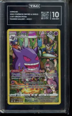 TAG 10 - 2022 Gengar TG06/TG30 Swsh11: Lost Origin Trainer Gallery Holo Pokemon - Image 1