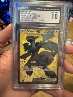 Pokemon TCG Zekrom EX 158/086 Sv: Black Bolt Ultra Rare Full Art Holo EX CGC 10 - Image 1