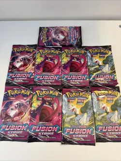 10 Packs of 2021 Pokemon TCG 'Sword & Shield' Fusion Strike FACTORY SEALED - Image 1