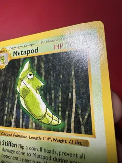 Metapod 54/102 Shadowless 1st Edition Base Set Pokemon Card MP - Image 4