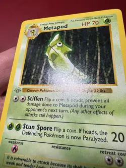 Metapod 54/102 Shadowless 1st Edition Base Set Pokemon Card MP - Image 5