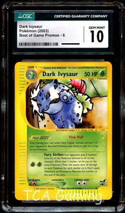 CGC 10 GEM MINT Dark Ivysaur # 6 Best of Game PROMO Pokemon Card - Image 1