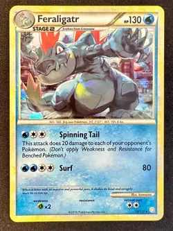 Feraligatr 20/123 2010 HeartGold SoulSilver Pokemon Card TCG Cracked Ice Holo Nm - Image 1