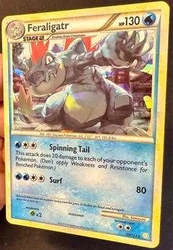 Feraligatr 20/123 2010 HeartGold SoulSilver Pokemon Card TCG Cracked Ice Holo Nm - Image 2