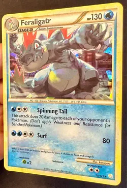 Feraligatr 20/123 2010 HeartGold SoulSilver Pokemon Card TCG Cracked Ice Holo Nm - Image 3