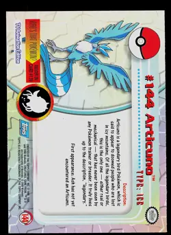 Pokemon Card - Articuno Topps TV Animation Edition 144 Blue Logo - Image 2