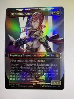 MTG Final Fantasy English Lightning, Army of One Borderless 0400 Foil - Image 1