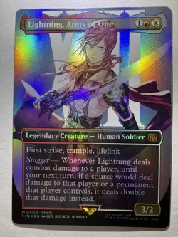 MTG Final Fantasy English Lightning, Army of One Borderless 0400 Foil - Image 3