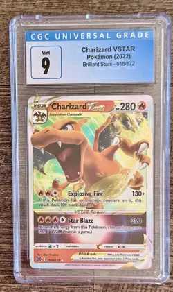 Pokemon Charizard VSTAR Brilliant Stars 018/172 Holo Ultra Rare 280HP CGC 9 - Image 3
